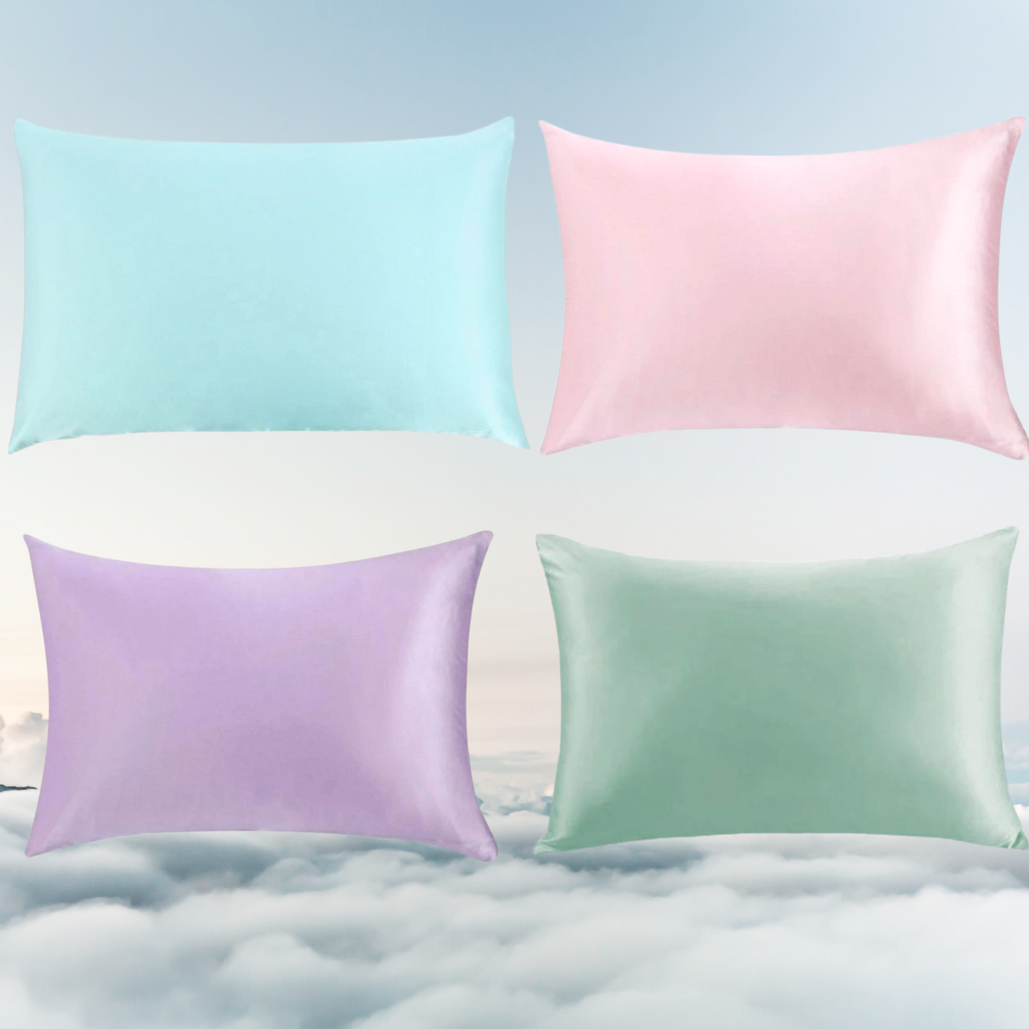 100% mulberry silk pillowcases in aesthetic colours