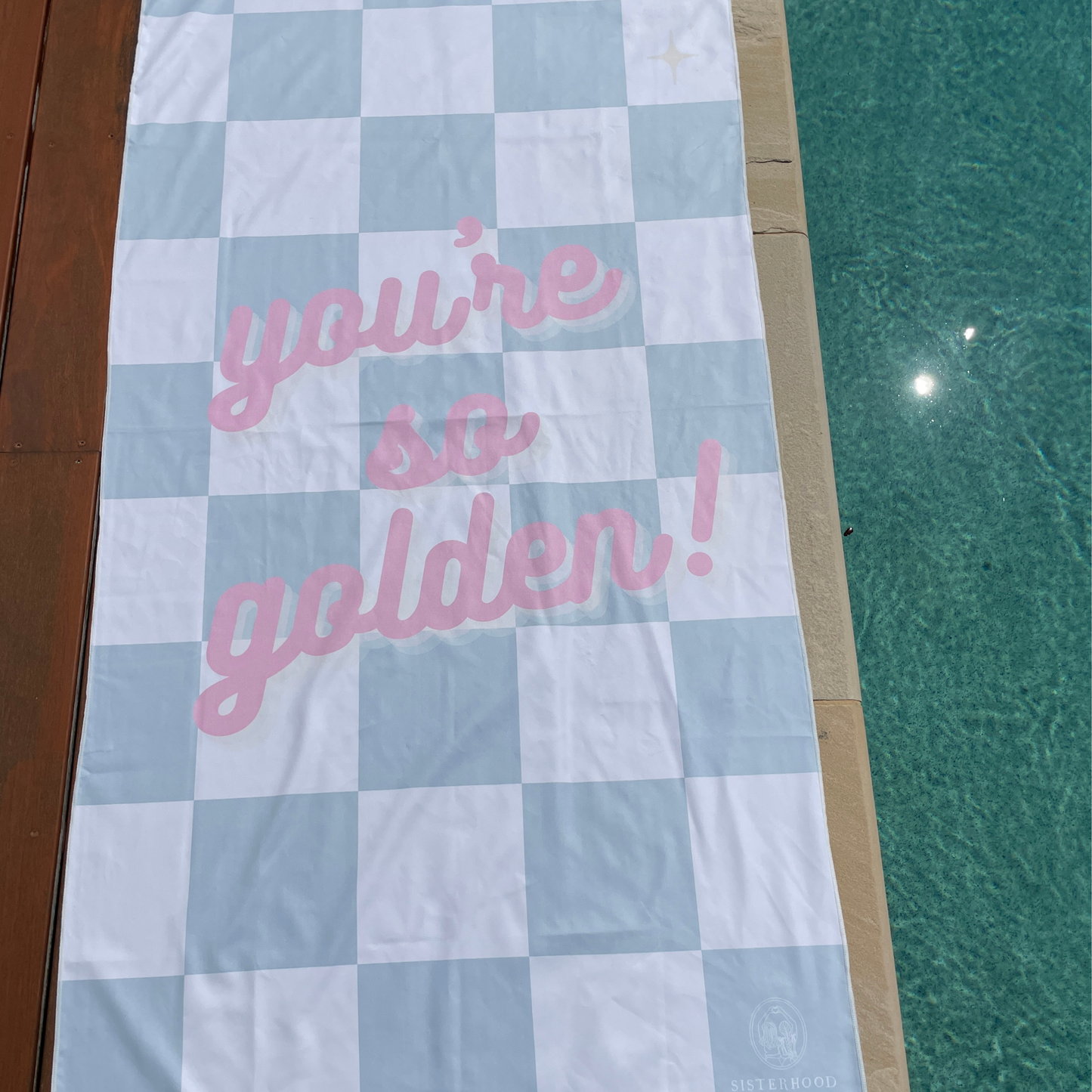 you're so golden beach towel, quick dry, sand free beach towel for kids