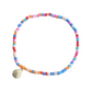 delicate beaded beachy anklet with gold seashell charm 