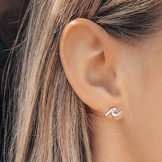 sterling silver wave earrings