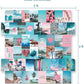 beach vibes collage kit with dimensions for teen room decor