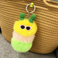 furry friend keychain in yellow and lime