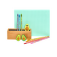 avocado eraser and sharpener set pictured with pencils